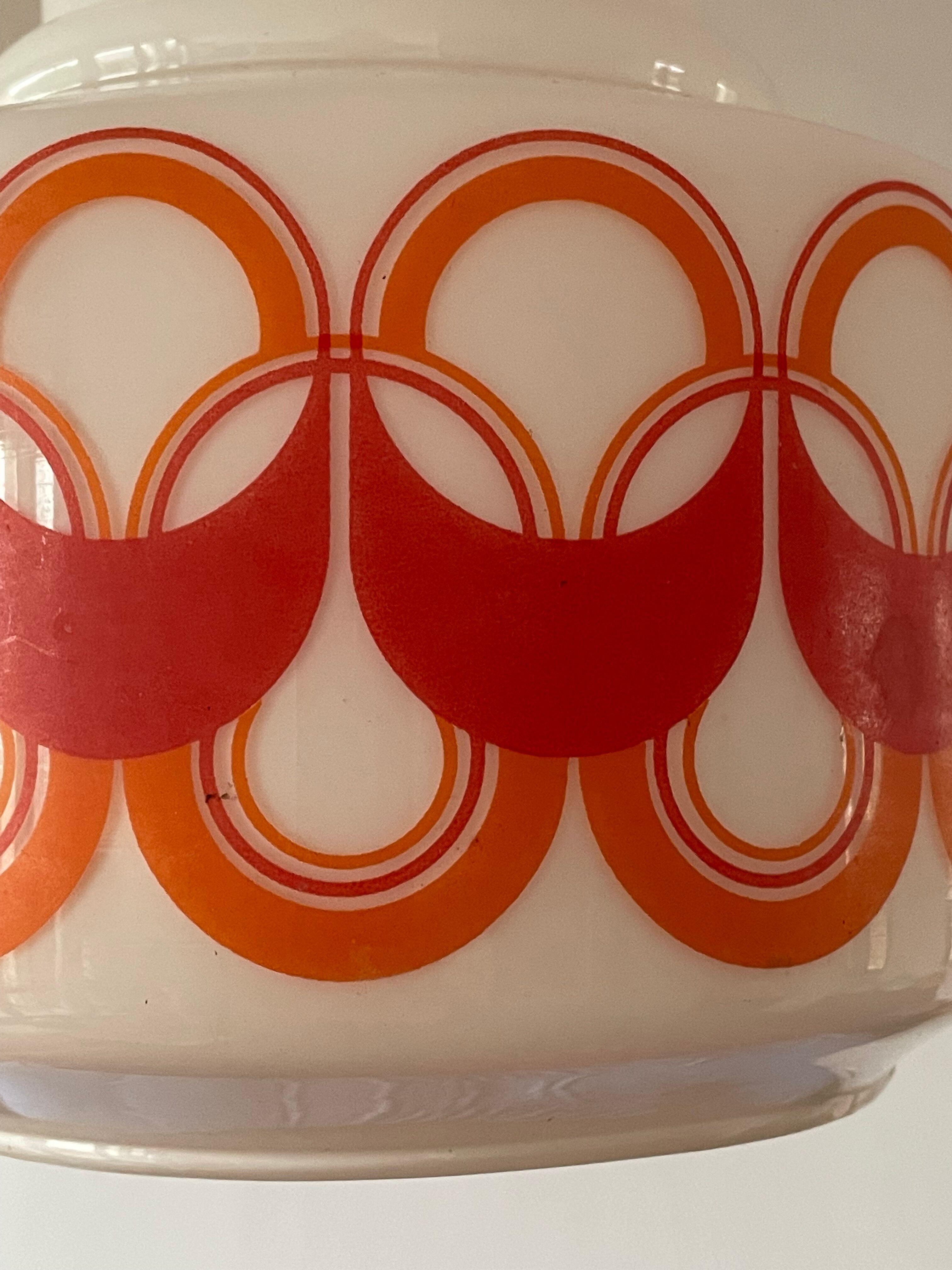 Vintage pattern glass pendant lamp