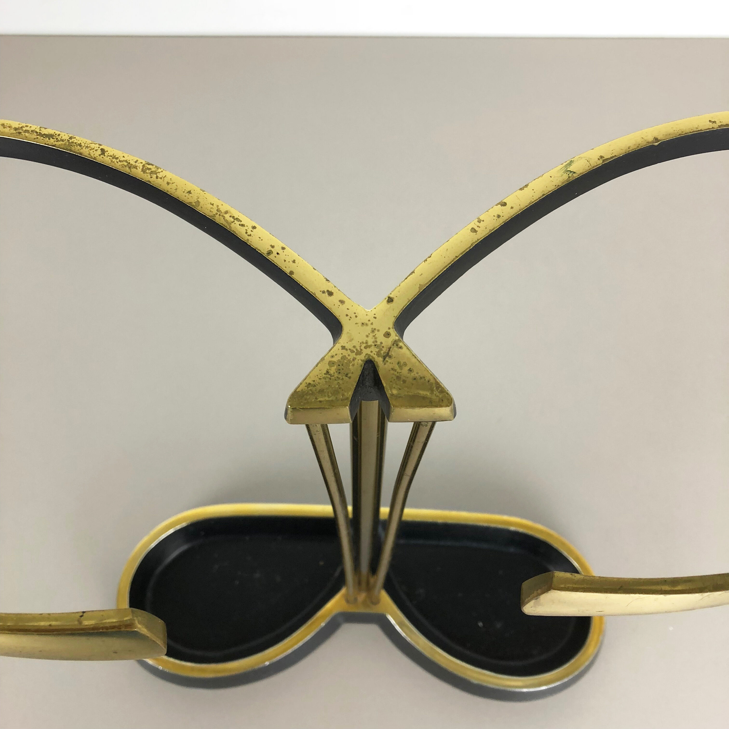 Original Midcentury Metal Brass Umbrella Stand, Germany, 1950s