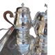 Tea and coffee set in silver metal mallechort