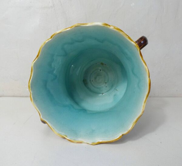 anciens cache-pots et jardinière faience barbotine
