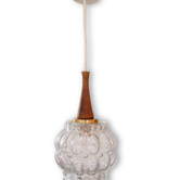 Suspension en verre et bois