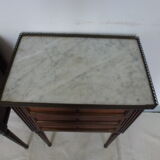 Old pair bedside table style Louis XVI mahogany marble