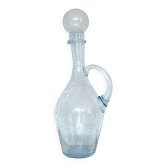 Biot blown glass carafe