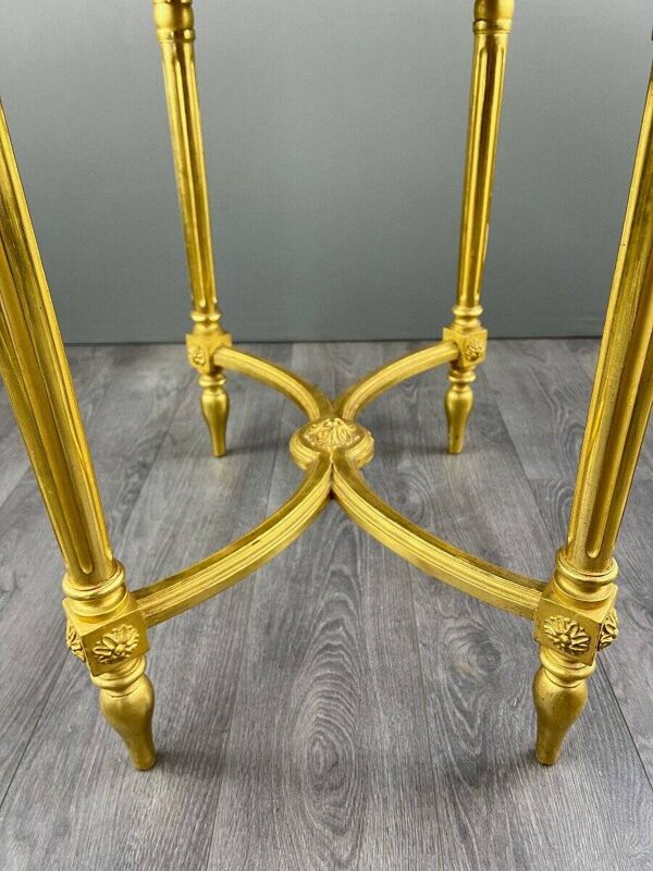 Table Guéridon En Bois Doré, Style Louis XVI, XIXe Siècle