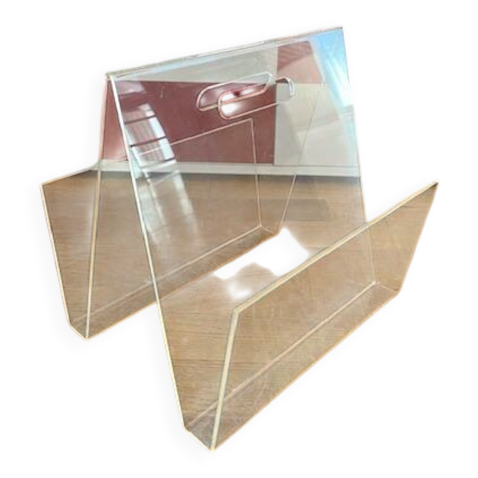 Vintage plexiglass magazine holder
