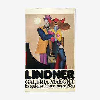 Affiche originale d'exposition de Richard Lindner, galeria Maeght, Barcelona, 1980