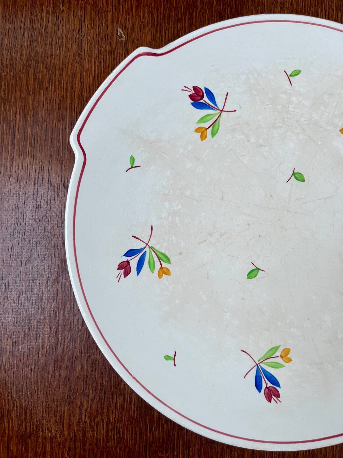 Gien cake dish "Rose-Marie" – hand-decorated earthenware