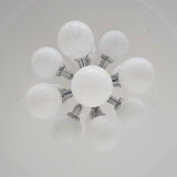 Mid-century "Sputnik" metal pendant light with 13 glass globes, 1970's