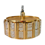 Mid-Century Scandinavian Brass and Glass Ceiling Light by C. Fagerlund for Orrefors, 1960s