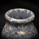 Gerbino vase in mixed clay with blue hues - Vallauris Mid-Century