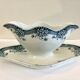 Blue and white iron earth gravy boat