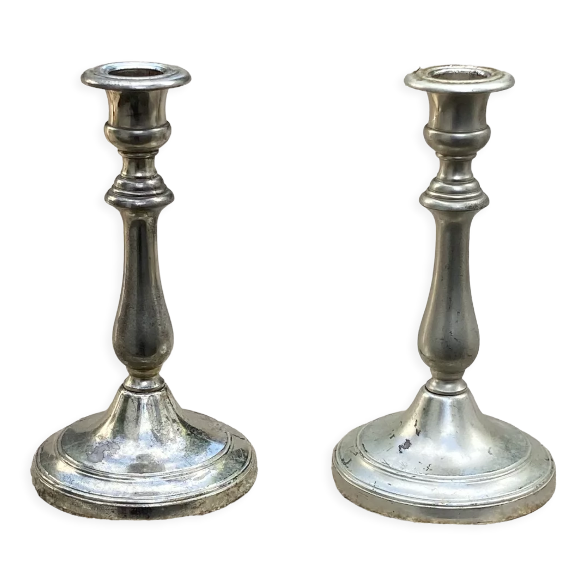 Two antique candle holders
