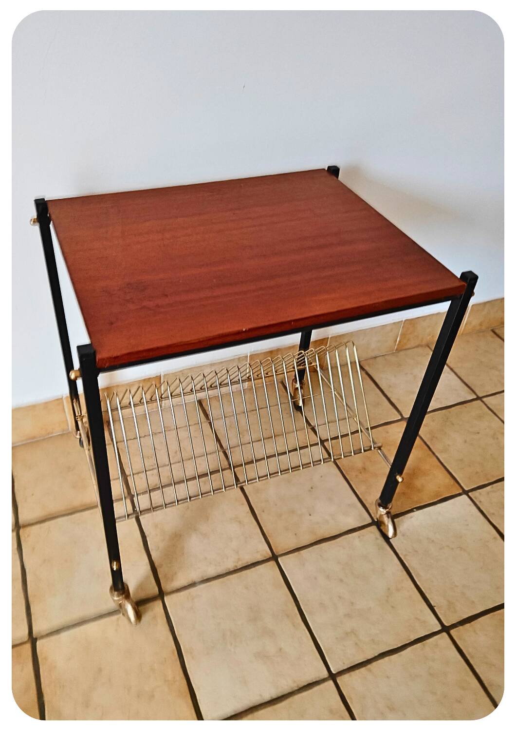 Mid-Century Vinyl Cart