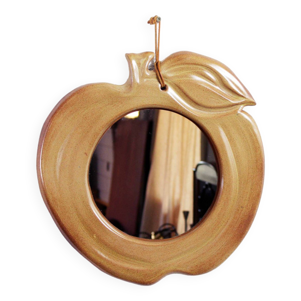 Miroir ''pomme'' en céramique 1970