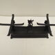 Old complete roberval balance in black cast iron with fine lines (force 5 kg)