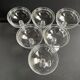 6 champagne glasses in light blown, cut and guilloché crystal