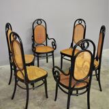 Chairs in bent beech and vienna straw, 1980