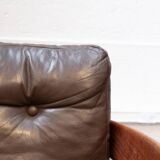 Teak and leather armchair