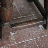 Antique wooden stool in Elizabethan English style, occasional stool