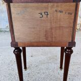 Table de chevet style Louis XVI, marbre de Carrare et acajou