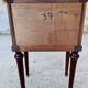 Louis XVI style bedside table, Carrara marble and mahogany