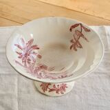 Antique Longchamp compote dish in pink ironstone – Exotic model