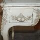 Antique Louis XV style flat desk painted with stool.