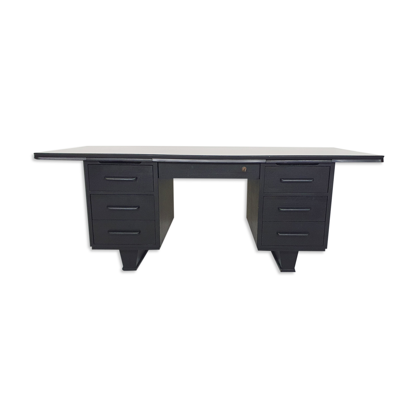 Black wooden executive desk, 1960's