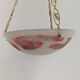 Art Deco suspension in glass paste and twisted brass chain signed Degué.