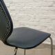 Set of Four Vintage Kitchen Chairs, Night Blue Leatherette with Chrome. 60s