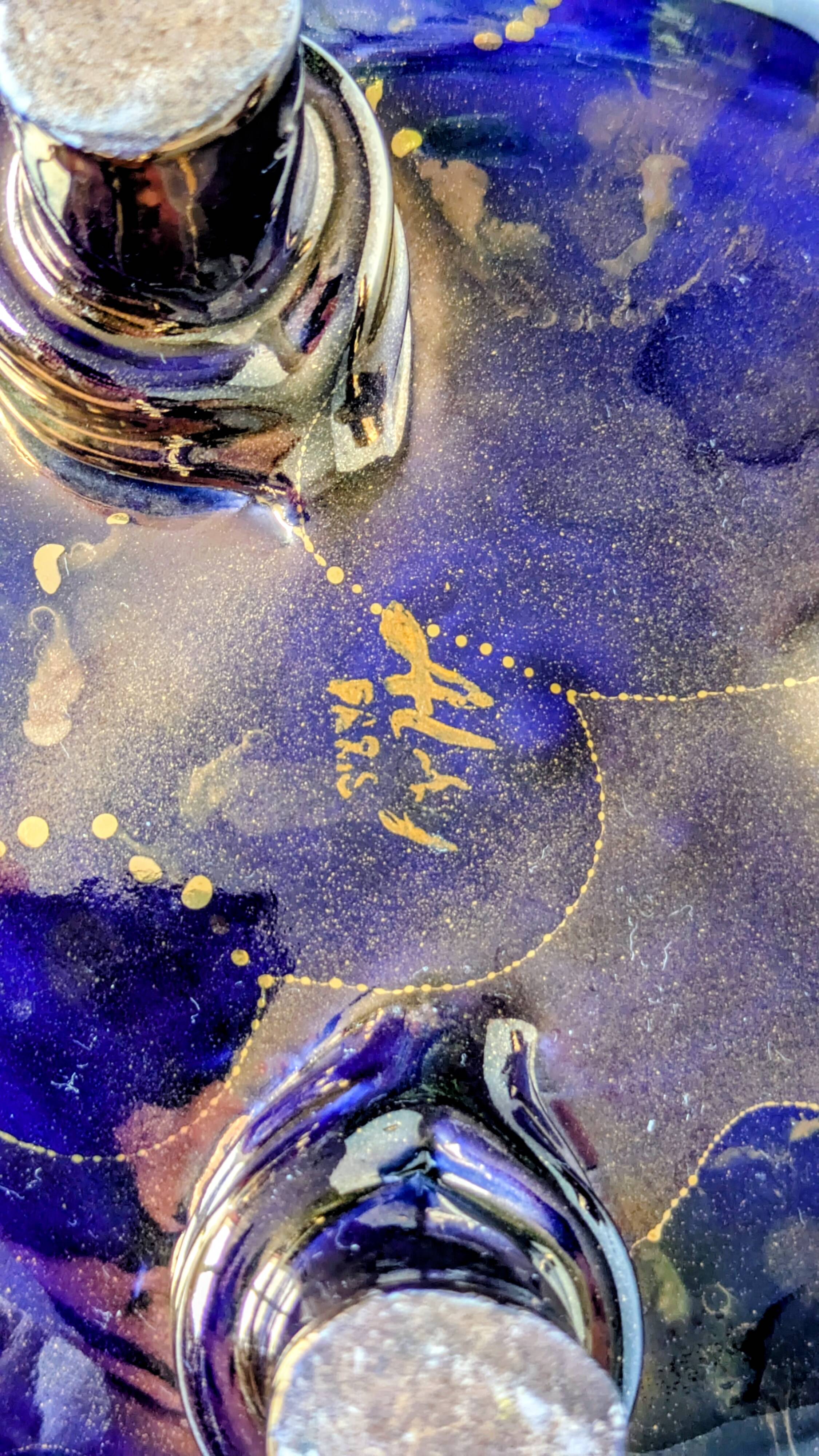 Tripod Ashtray Dish in Ceramic - Alcy Paris - Lustrous Enamel and Gold