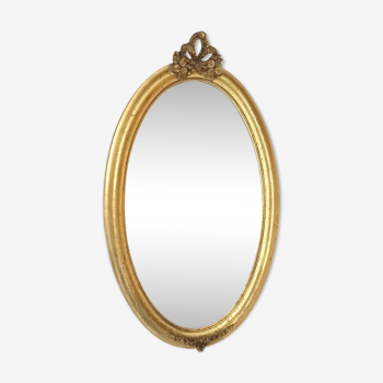 Miroir vintage ovale doré