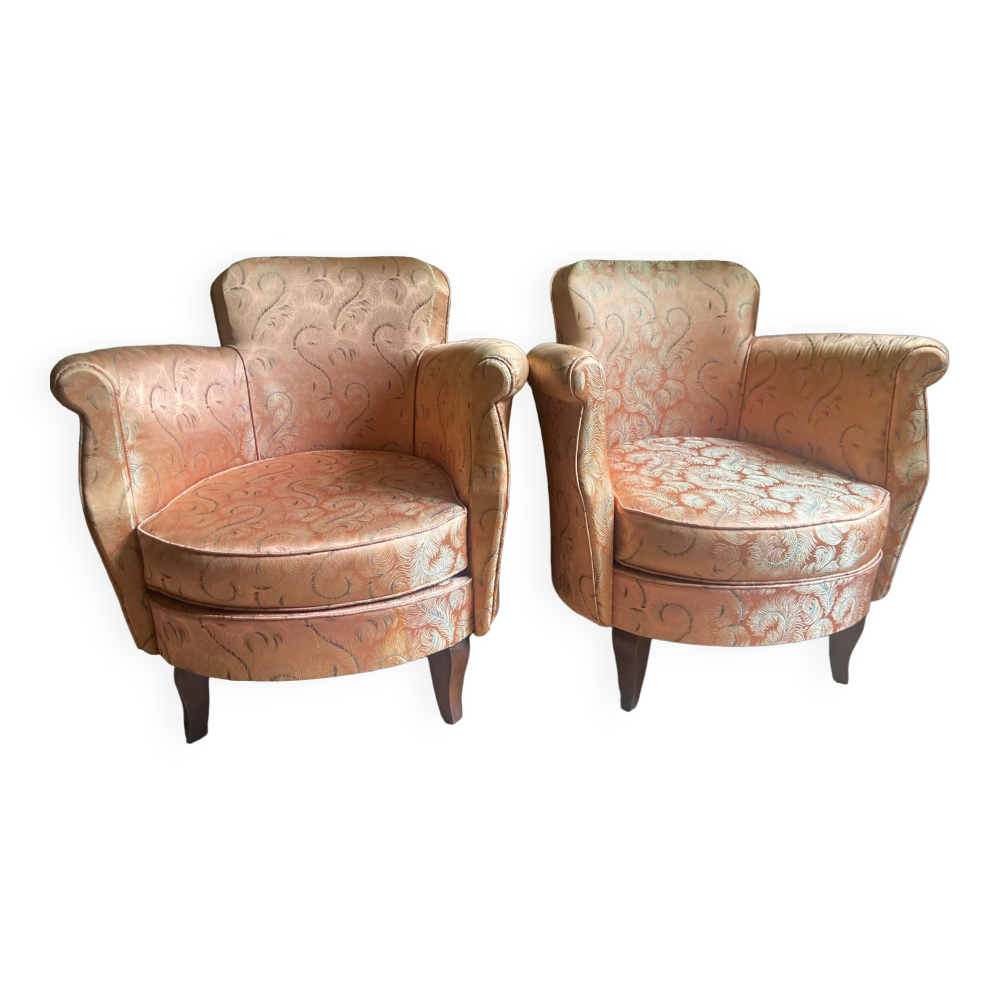 Pair of toad armchairs