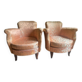 Paire de fauteuils crapaud