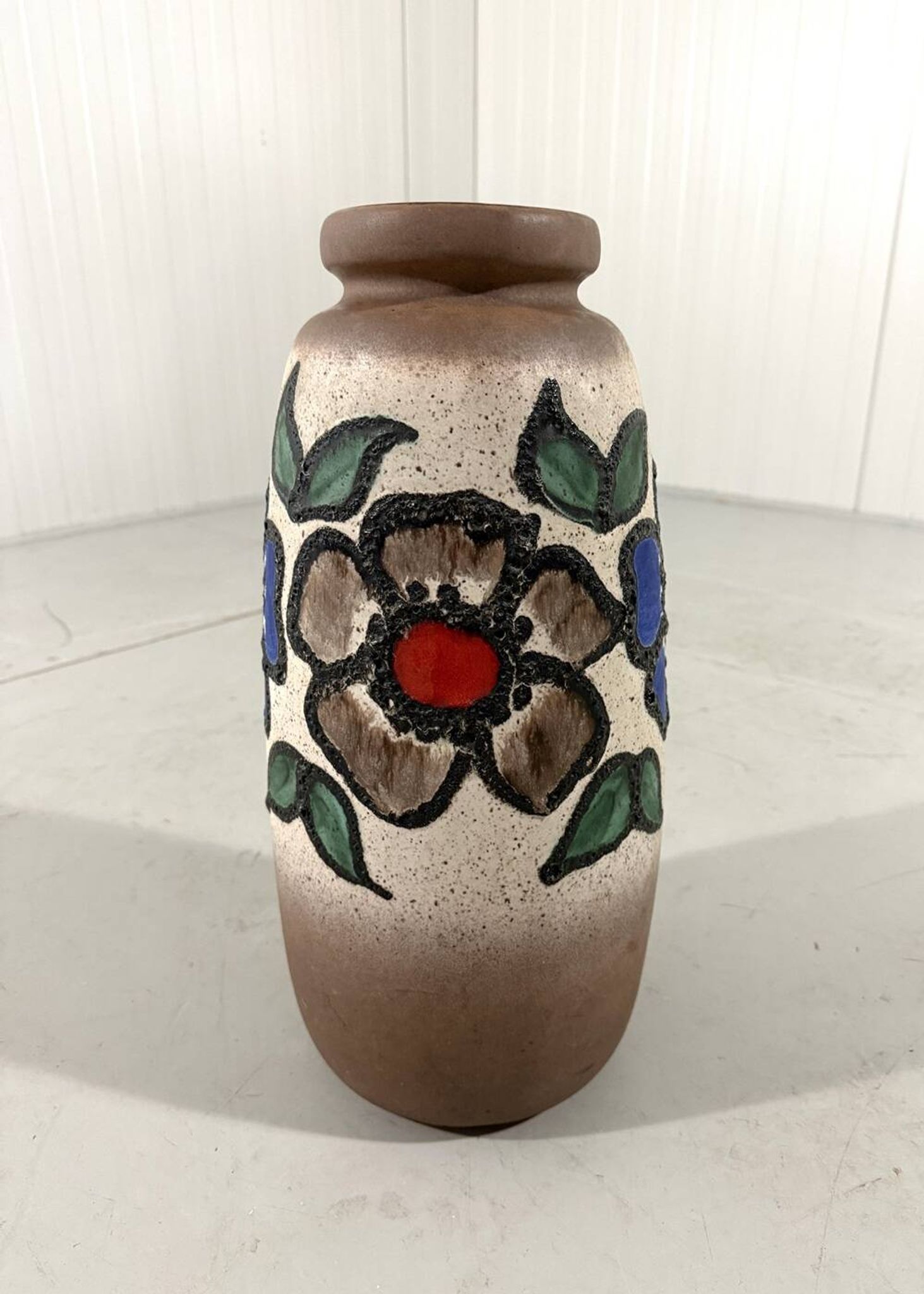 Vase à fleurs en poterie d'Allemagne de l'Ouest, vase de sol, années 1960