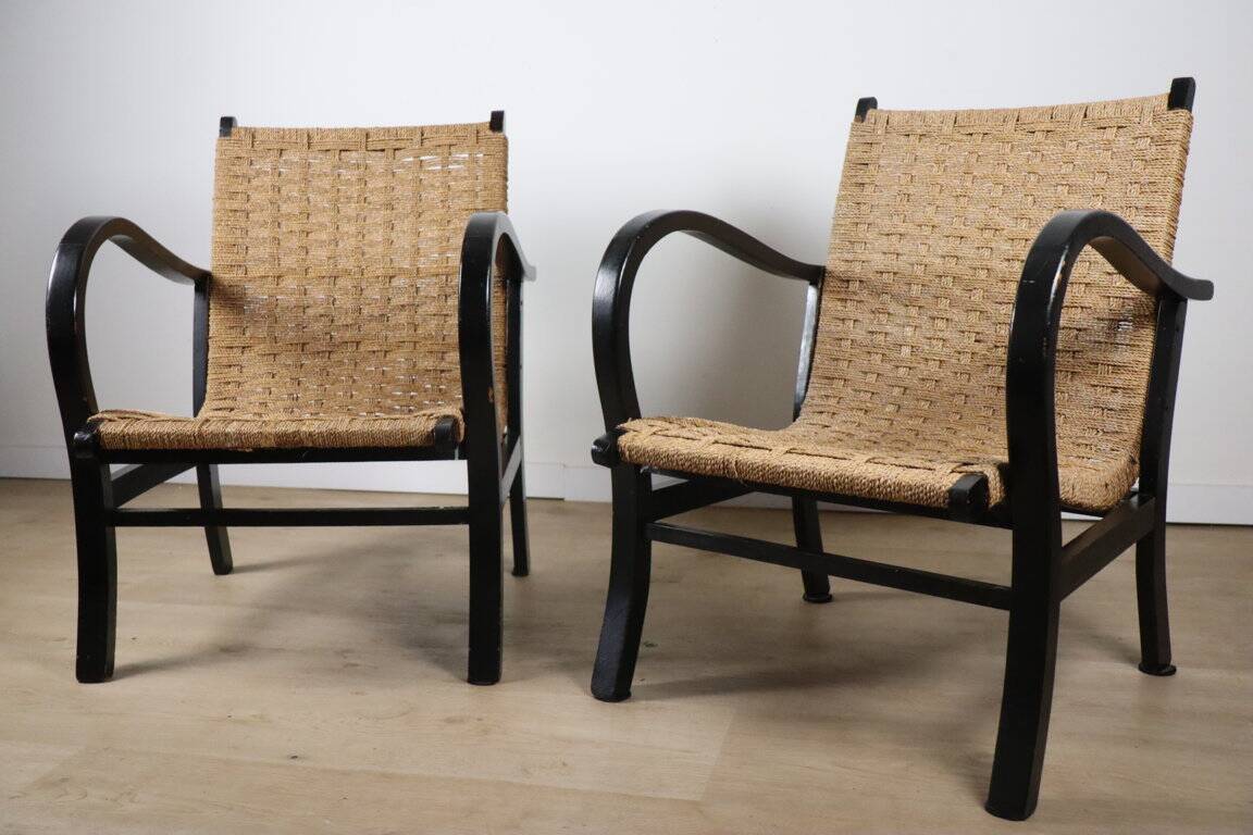 Pair of vintage armchairs by Erich Dieckmann, 1940