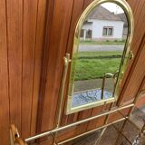 Vintage Dressing Table and Stool in Brass, 1950s, Set of 2