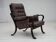 1970s, Scandinavian vintage design, armchair, brown leather, bent wood.