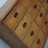 German Pine Apothecary Cabinet or Bank of Drawers, ca 1930s