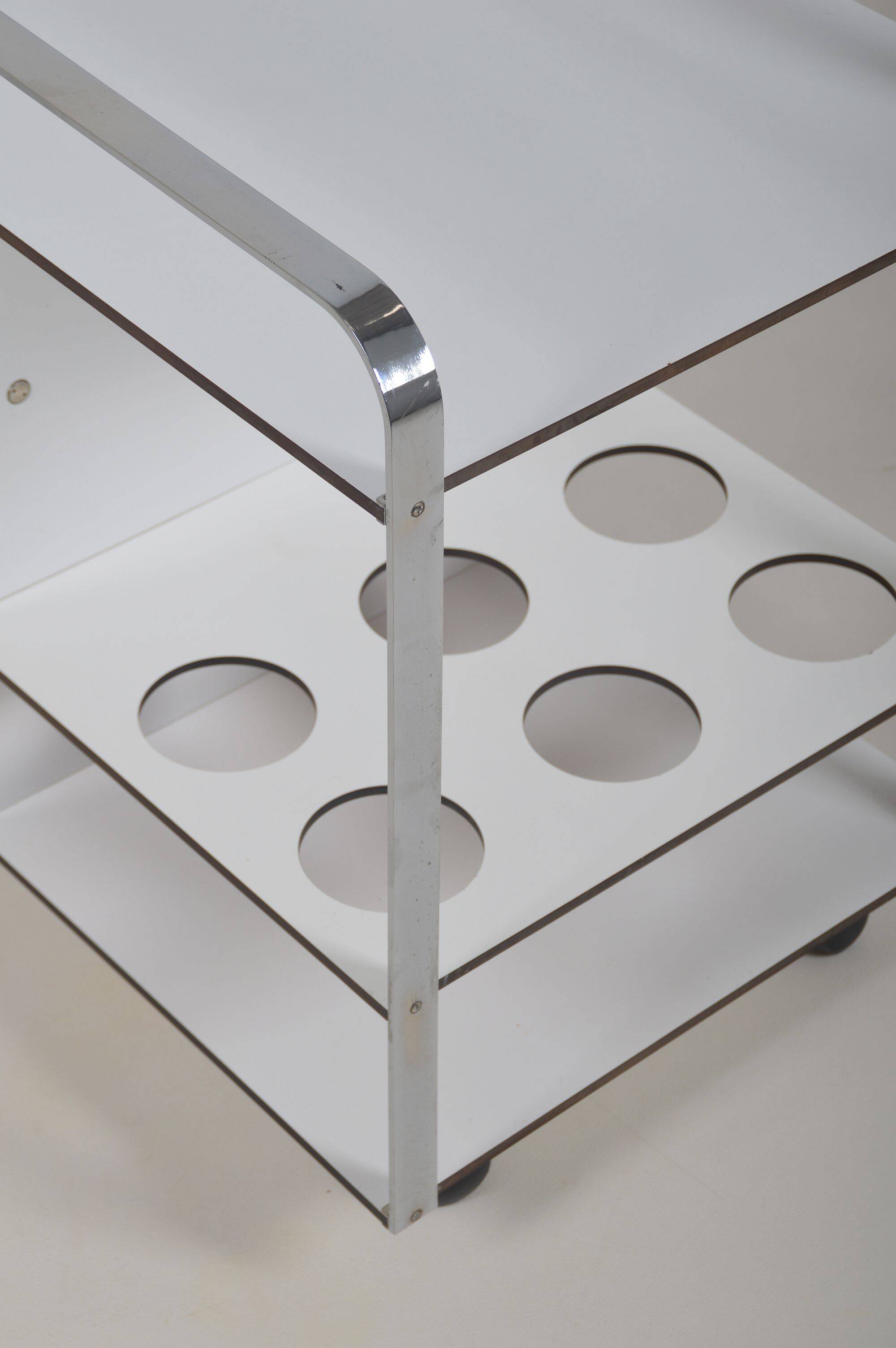 Italian postmodern serving trolley with sleek design, 1980s