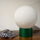 Opaline globe-laying lamp