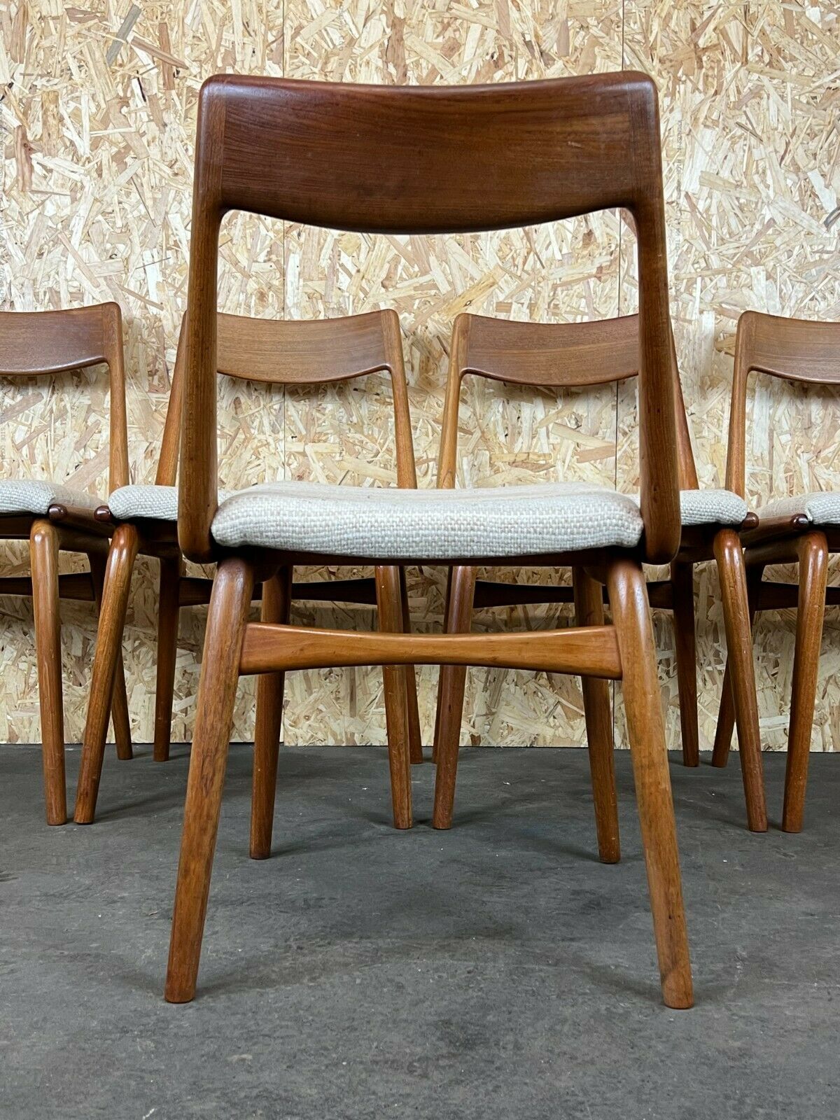 Set of 5 Boomerang chairs Alfred Christensen Slagelse Møbelværk teak 60s 70s
