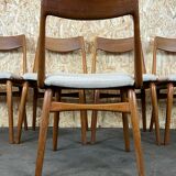 Set of 5 Boomerang chairs Alfred Christensen Slagelse Møbelværk teak 60s 70s