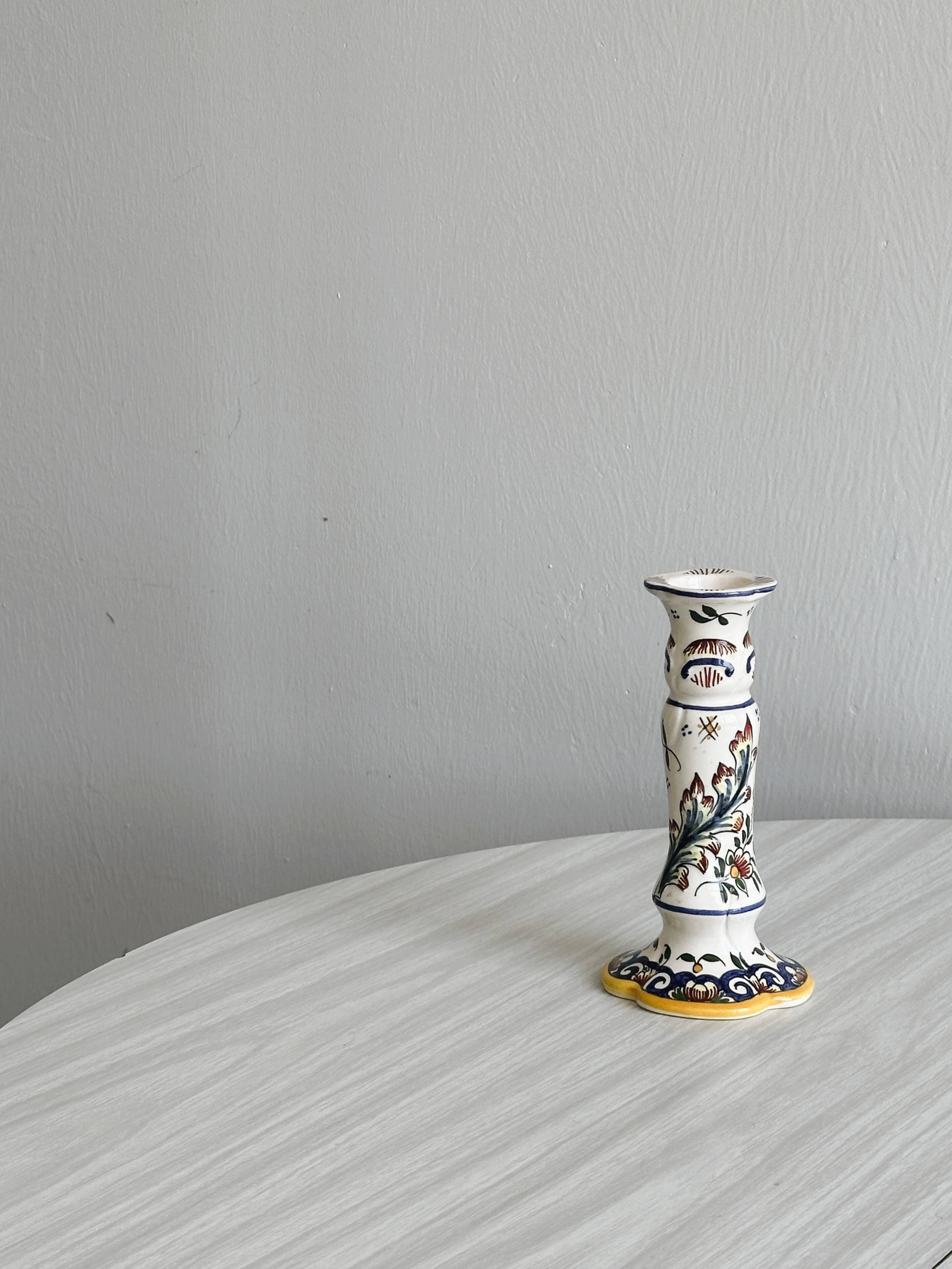 Desvres earthenware candle holder