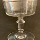 3 old champagne cups in blown and bubbled glass