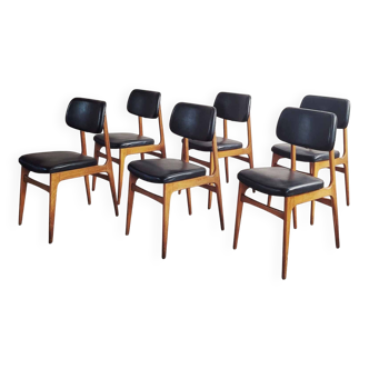 Lot de 6 chaises vintage Stella style scandinave