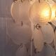 Aluminum table lamp and vintage mother-of-pearl tablets