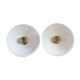 Set of two electrified white opaline wall lamps to nine