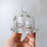 Individual glass butter dish