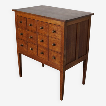 Dutch Oak Apothecary / Filing Cabinet, 1930s